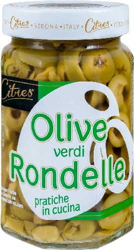 Оливки Citres Зеленые без косточки резаные 290г