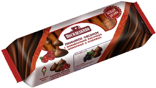 Печенье Посиделкино Овсяное с кусочками клюквы и шоколада 310г