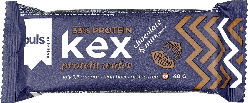 Вафли протеиновые Puls Nutrition Puls Kex Шоколад и фундук 40г