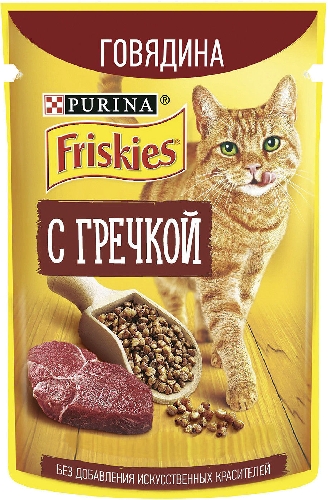 Влажный корм для кошек Friskies Говядина с гречкой 75г