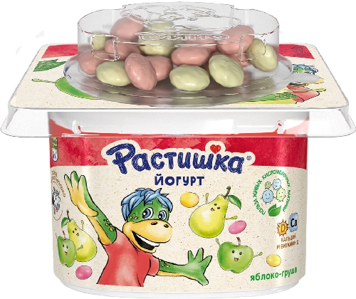 Йогурт Растишка Яблоко-Груша с печеньем  