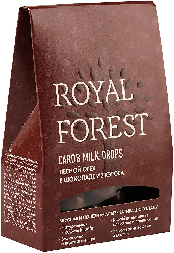 Конфеты Royal Forest Carob Milk Bar Драже с лесным орехом 75г