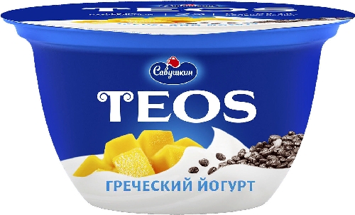 Йогурт Савушкин Греческий Манго-Чиа 2% 140г