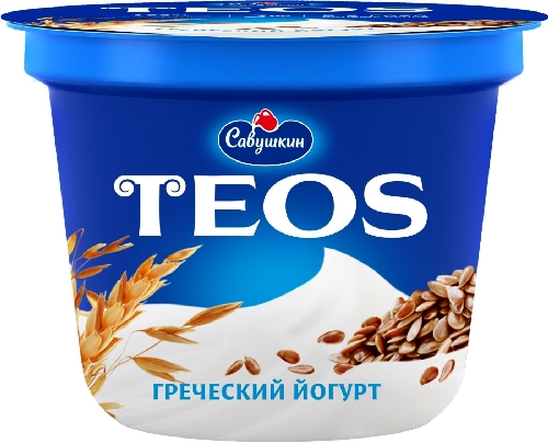 Йогурт Савушкин Греческий Teos Злаки с клетчаткой льна 2% 250г