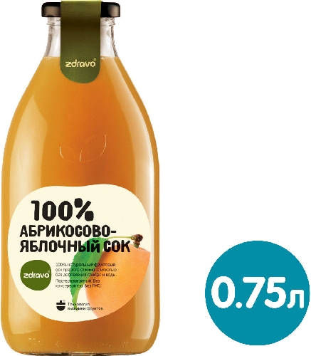 Сок Zdravo абрикосово-яблочный 750мл 9013716  Оренбург