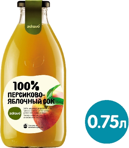 Сок Zdravo персиково-яблочный 750мл