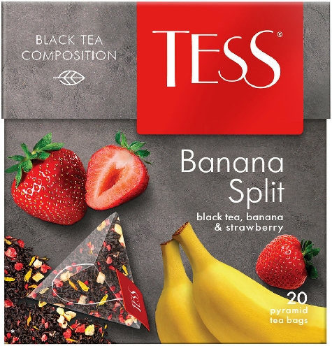 Чай черный Tess Banana Split с ароматом клубники и банана 20 пак