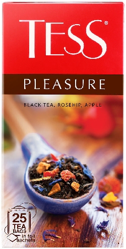 Чай черный Tess Pleasure с шиповником и яблоком 25*1.5г