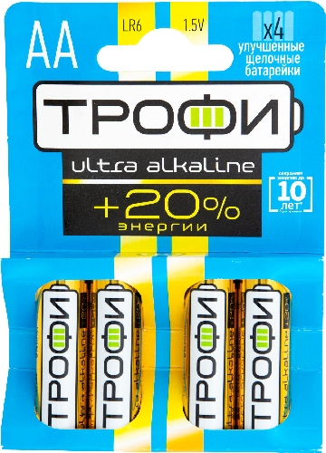 Батарейки Трофи Ultra LR6-4BL AA 1.5В 4шт