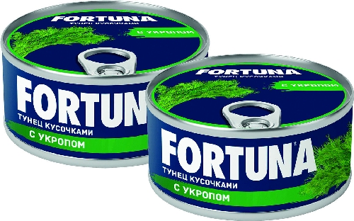 Тунец Fortuna кусочками с укропом  