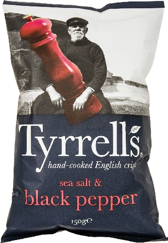 Чипсы Tyrrells с морской солью и черным перцем 150г