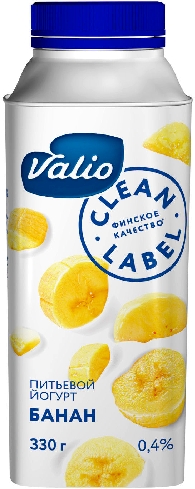 Йогурт питьевой Valio с бананом 0.4% 330мл