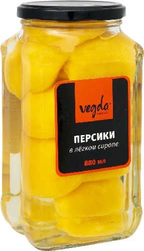 Персики Vegda Product в легком сиропе 880мл