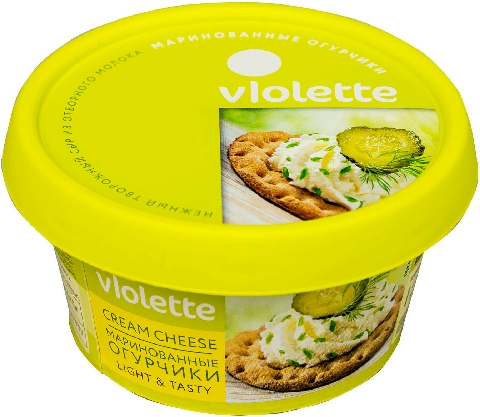 Сыр творожный Violette Маринованные огурчики 70% 140г