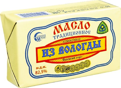 Масло сладко-сливочное Вологодское Традиционное 82.5% 180г