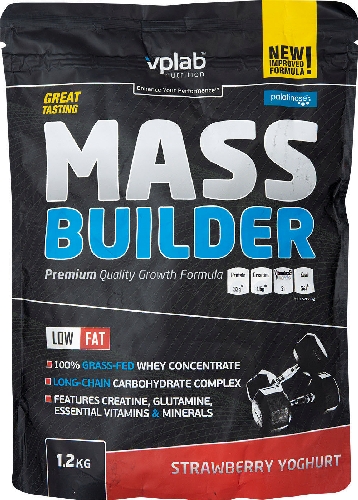 Гейнер Vplab Mass Builder Клубника 1.2кг
